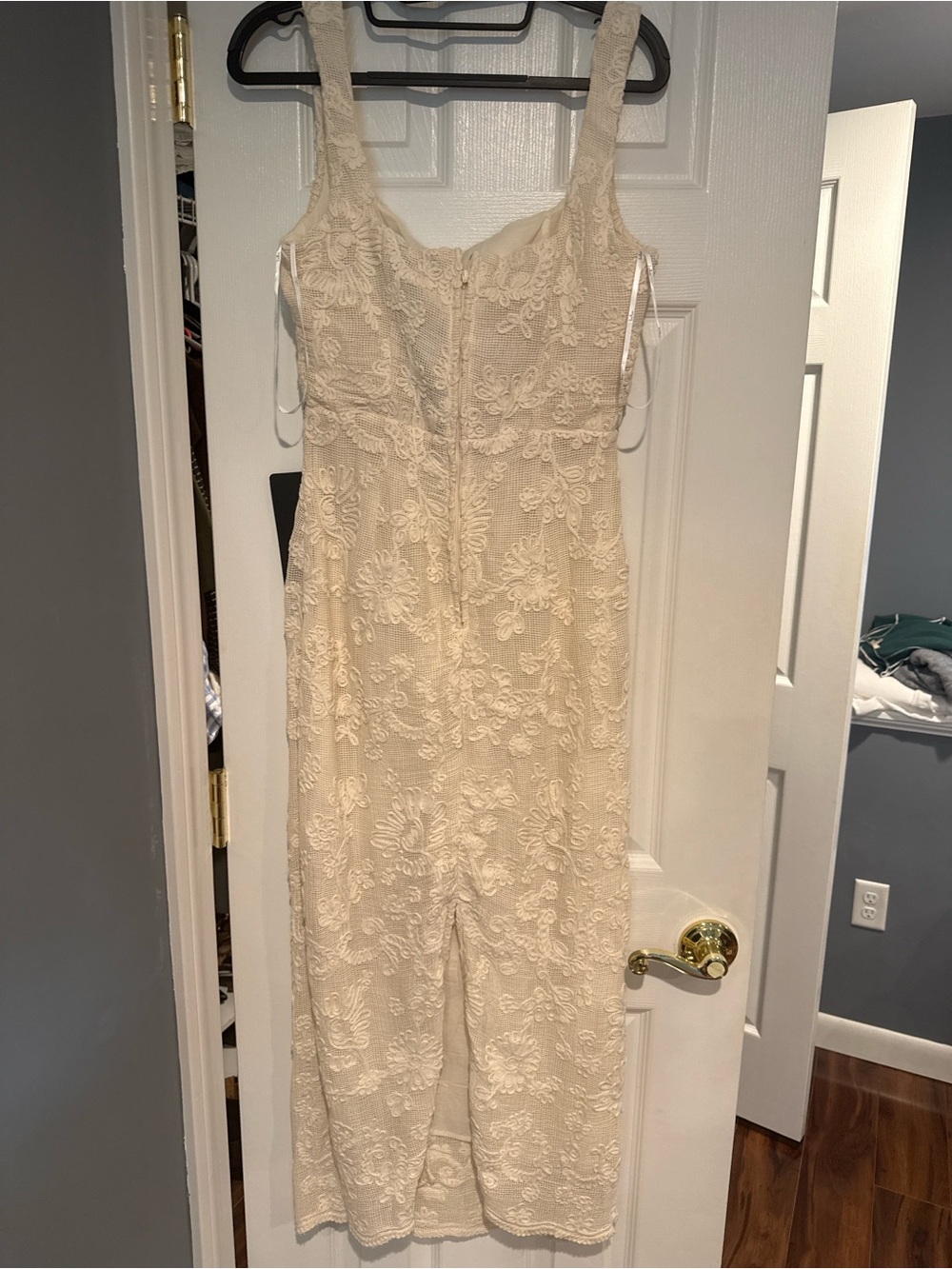 Lulu's Cream Lace Midi Dress